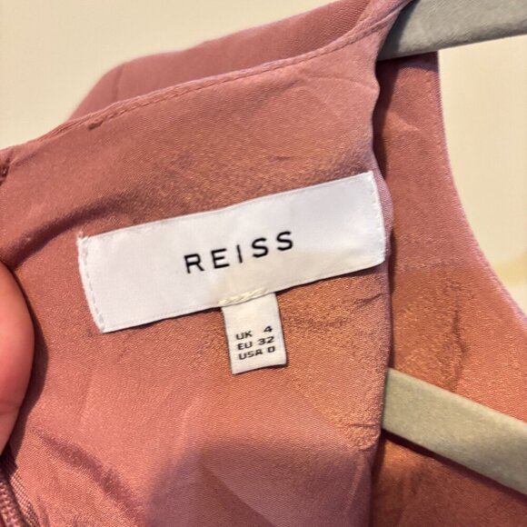 Reiss Myra Crossover Mauve Pink Short Sleeve Sheath Dress - Picture 4 of 13